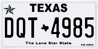 TX license plate DQT4985