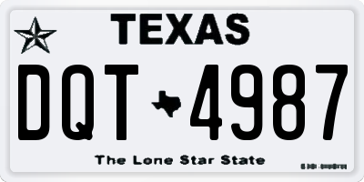 TX license plate DQT4987