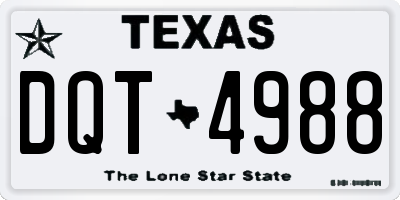 TX license plate DQT4988
