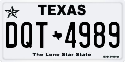 TX license plate DQT4989