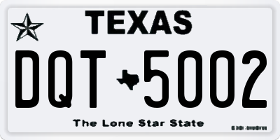 TX license plate DQT5002