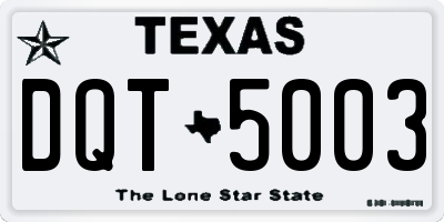 TX license plate DQT5003