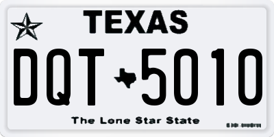 TX license plate DQT5010