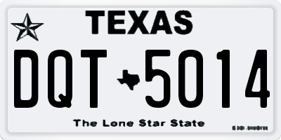 TX license plate DQT5014