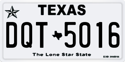 TX license plate DQT5016