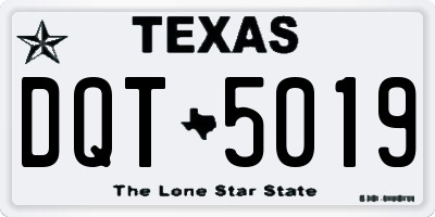 TX license plate DQT5019