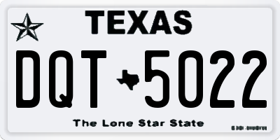 TX license plate DQT5022