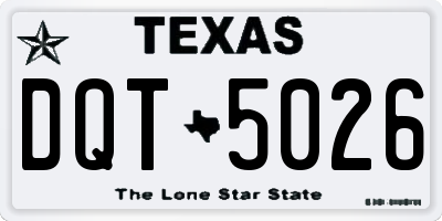 TX license plate DQT5026
