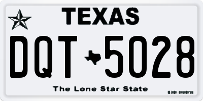 TX license plate DQT5028