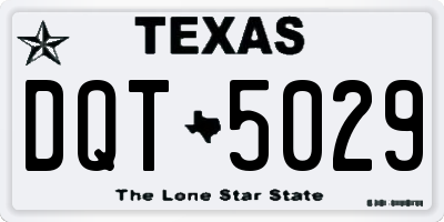 TX license plate DQT5029