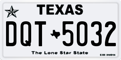 TX license plate DQT5032