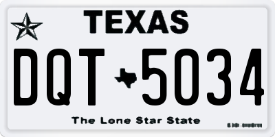 TX license plate DQT5034