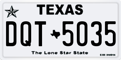 TX license plate DQT5035