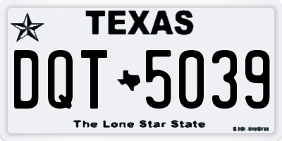 TX license plate DQT5039