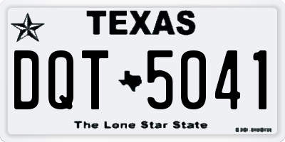 TX license plate DQT5041