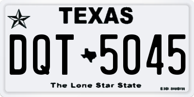 TX license plate DQT5045