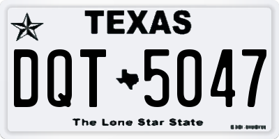 TX license plate DQT5047