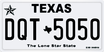 TX license plate DQT5050
