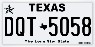 TX license plate DQT5058