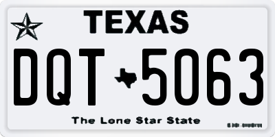 TX license plate DQT5063