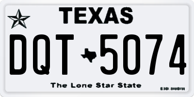 TX license plate DQT5074