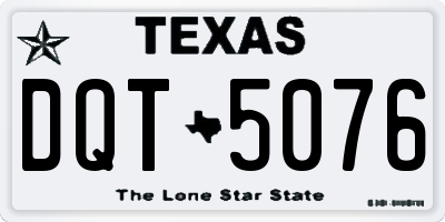 TX license plate DQT5076