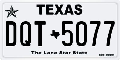 TX license plate DQT5077