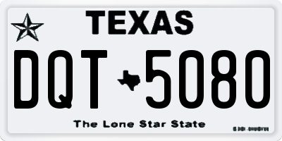 TX license plate DQT5080