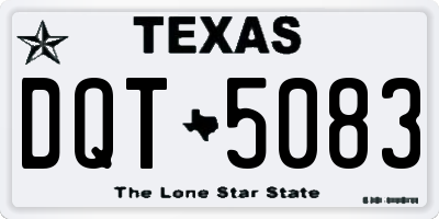 TX license plate DQT5083