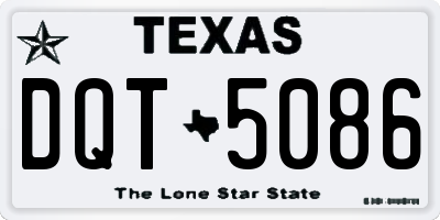TX license plate DQT5086