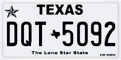 TX license plate DQT5092