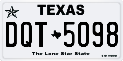 TX license plate DQT5098
