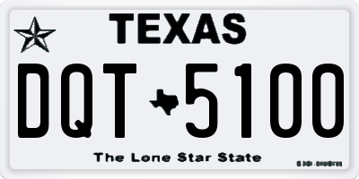 TX license plate DQT5100