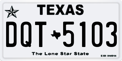 TX license plate DQT5103
