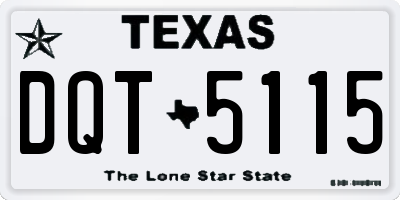 TX license plate DQT5115