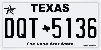 TX license plate DQT5136