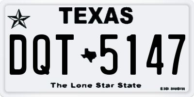 TX license plate DQT5147