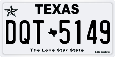 TX license plate DQT5149
