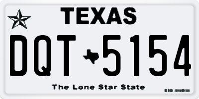 TX license plate DQT5154