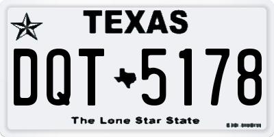 TX license plate DQT5178