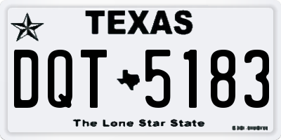 TX license plate DQT5183
