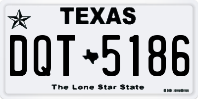 TX license plate DQT5186