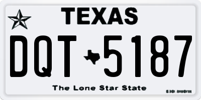TX license plate DQT5187