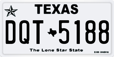 TX license plate DQT5188