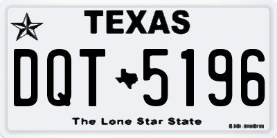 TX license plate DQT5196