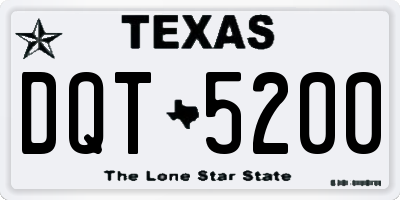 TX license plate DQT5200