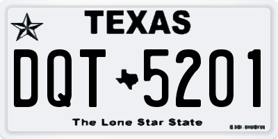 TX license plate DQT5201