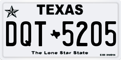 TX license plate DQT5205