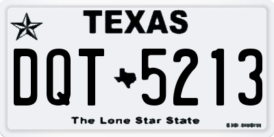 TX license plate DQT5213