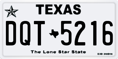 TX license plate DQT5216